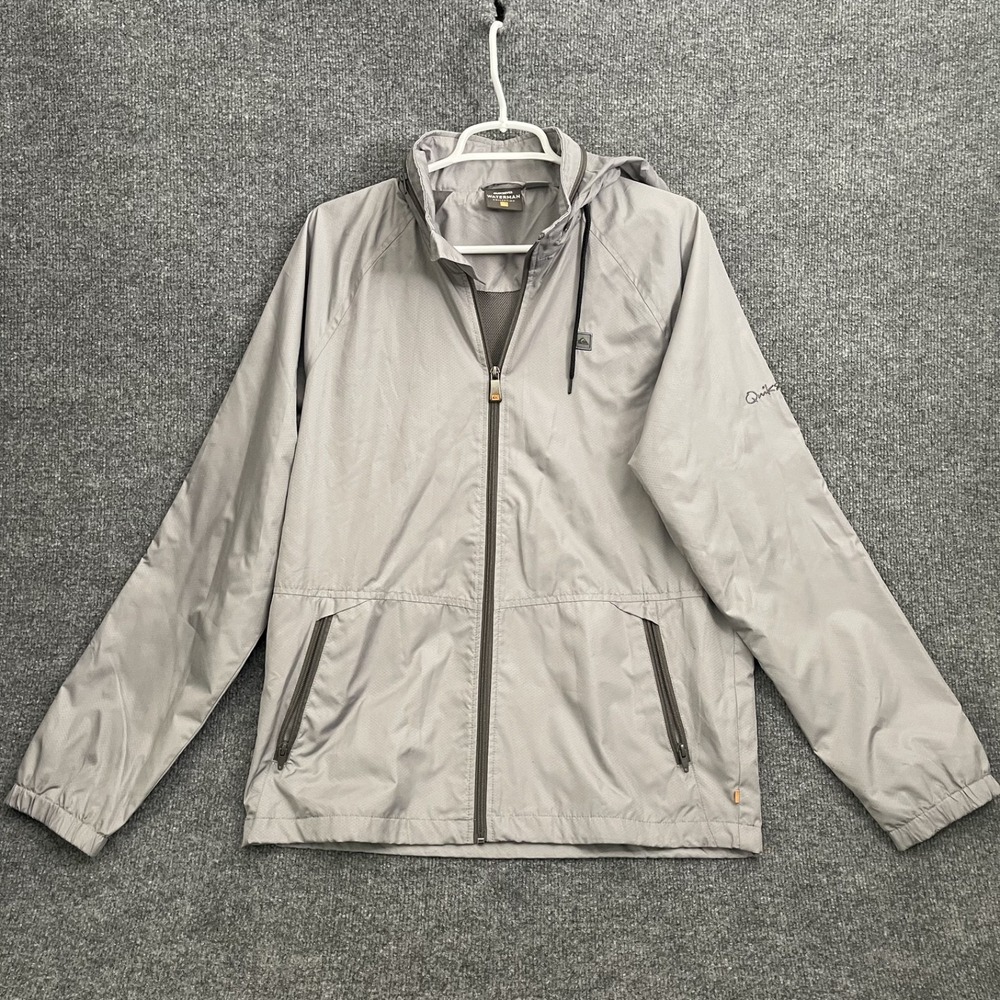 Quiksilver Waterman Jacket Mens Sz S Hooded Windbreaker Full Zip Outdoor Gray
